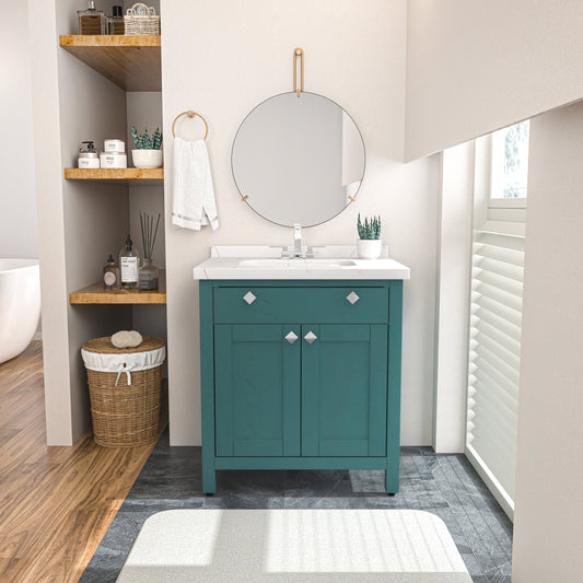 Bathroom Vanity Kardelen Bathroom Vanity-BV31TQ01 Turquoise 87 X 68 X 110 by DECOROTIKA | Souqify