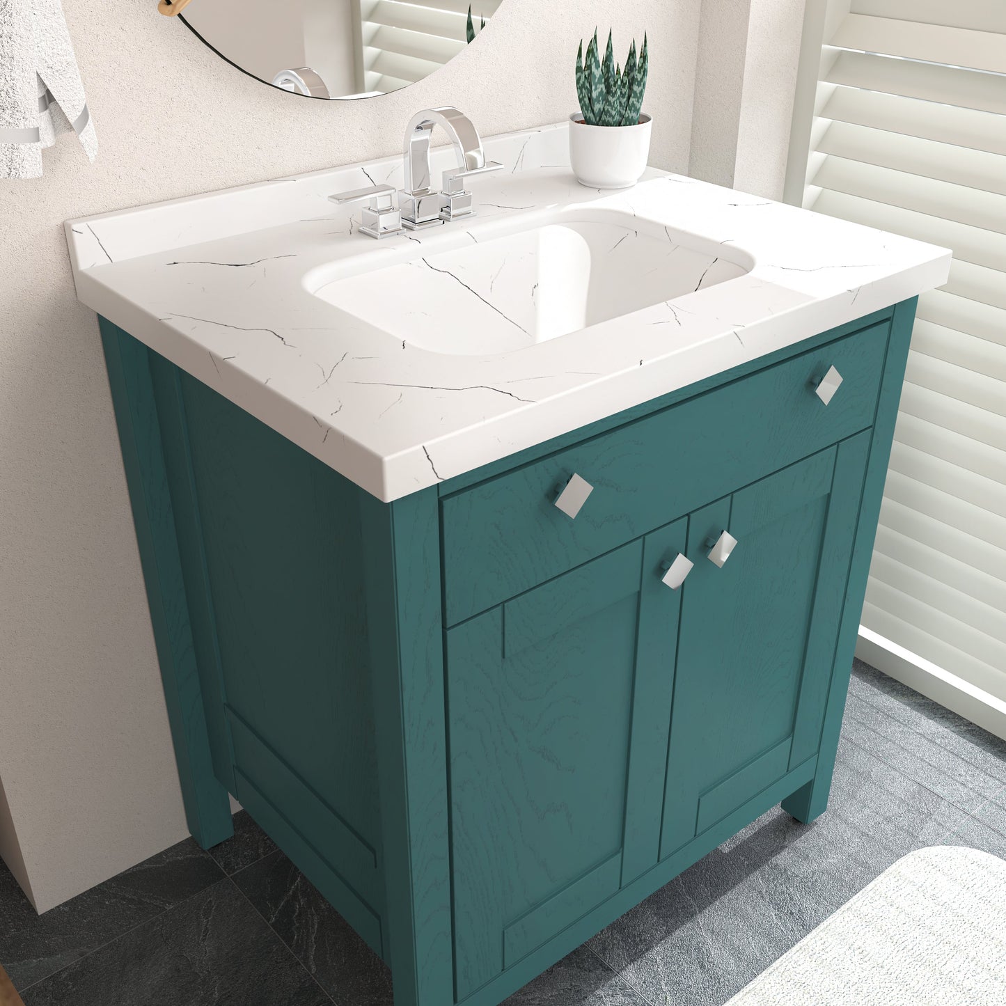 Bathroom Vanity Kardelen Bathroom Vanity-BV31TQ01 Turquoise 87 X 68 X 110 by DECOROTIKA | Souqify