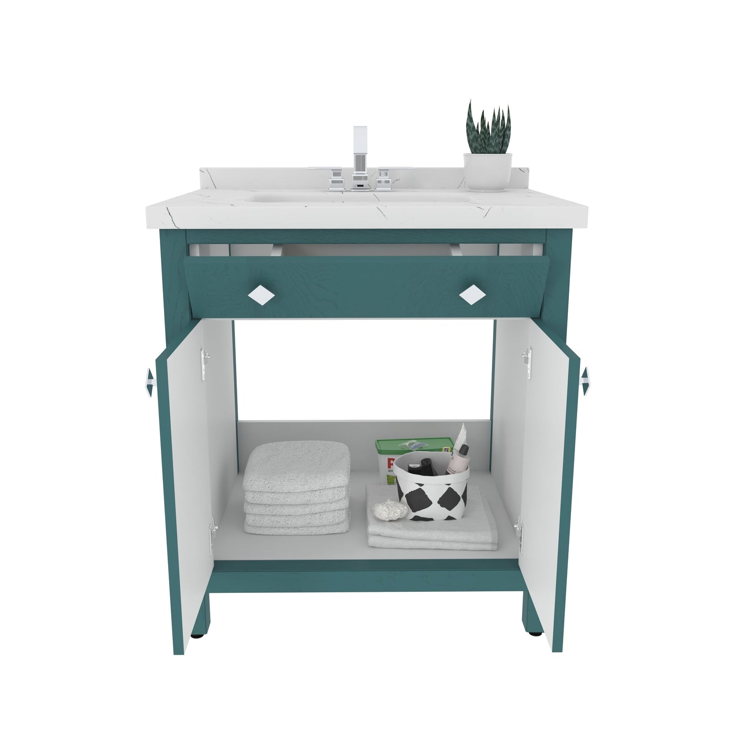 Bathroom Vanity Kardelen Bathroom Vanity-BV31TQ01 Turquoise 87 X 68 X 110 by DECOROTIKA | Souqify