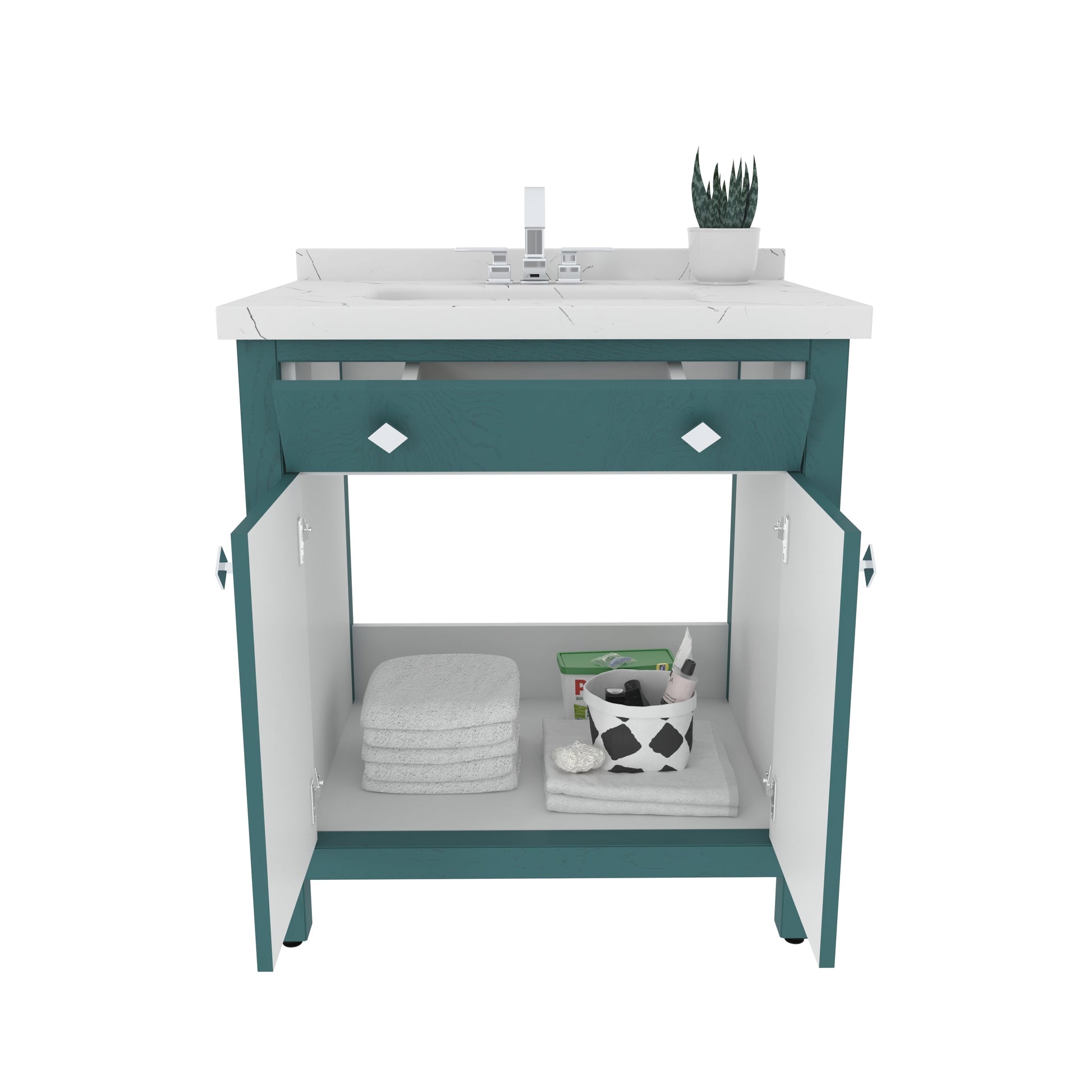 Bathroom Vanity Kardelen Bathroom Vanity-BV31TQ01 Turquoise 87 X 68 X 110 by DECOROTIKA | Souqify