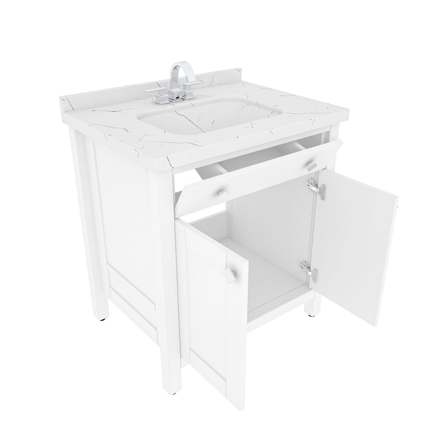 Bathroom Vanity Kardelen Bathroom Vanity-BV31WH01 White 87 X 68 X 110 by DECOROTIKA | Souqify