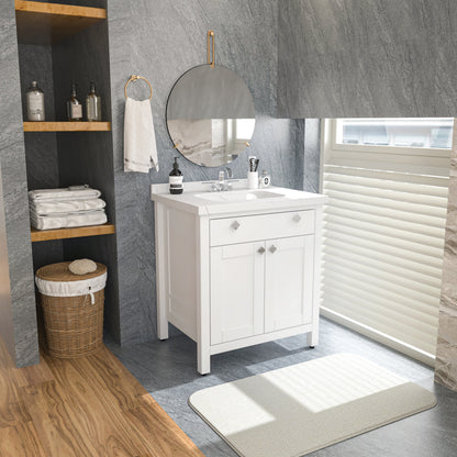 Bathroom Vanity Kardelen Bathroom Vanity-BV31WH01 White 87 X 68 X 110 by DECOROTIKA | Souqify