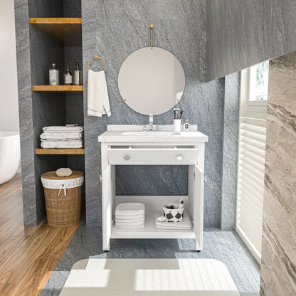 Bathroom Vanity Kardelen Bathroom Vanity-BV31WH01 White 87 X 68 X 110 by DECOROTIKA | Souqify