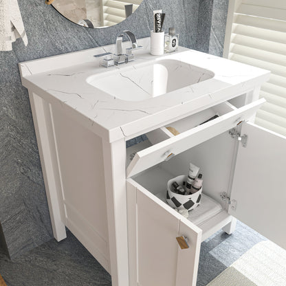 Bathroom Vanity Kardelen Bathroom Vanity-BV31WH01 White 87 X 68 X 110 by DECOROTIKA | Souqify
