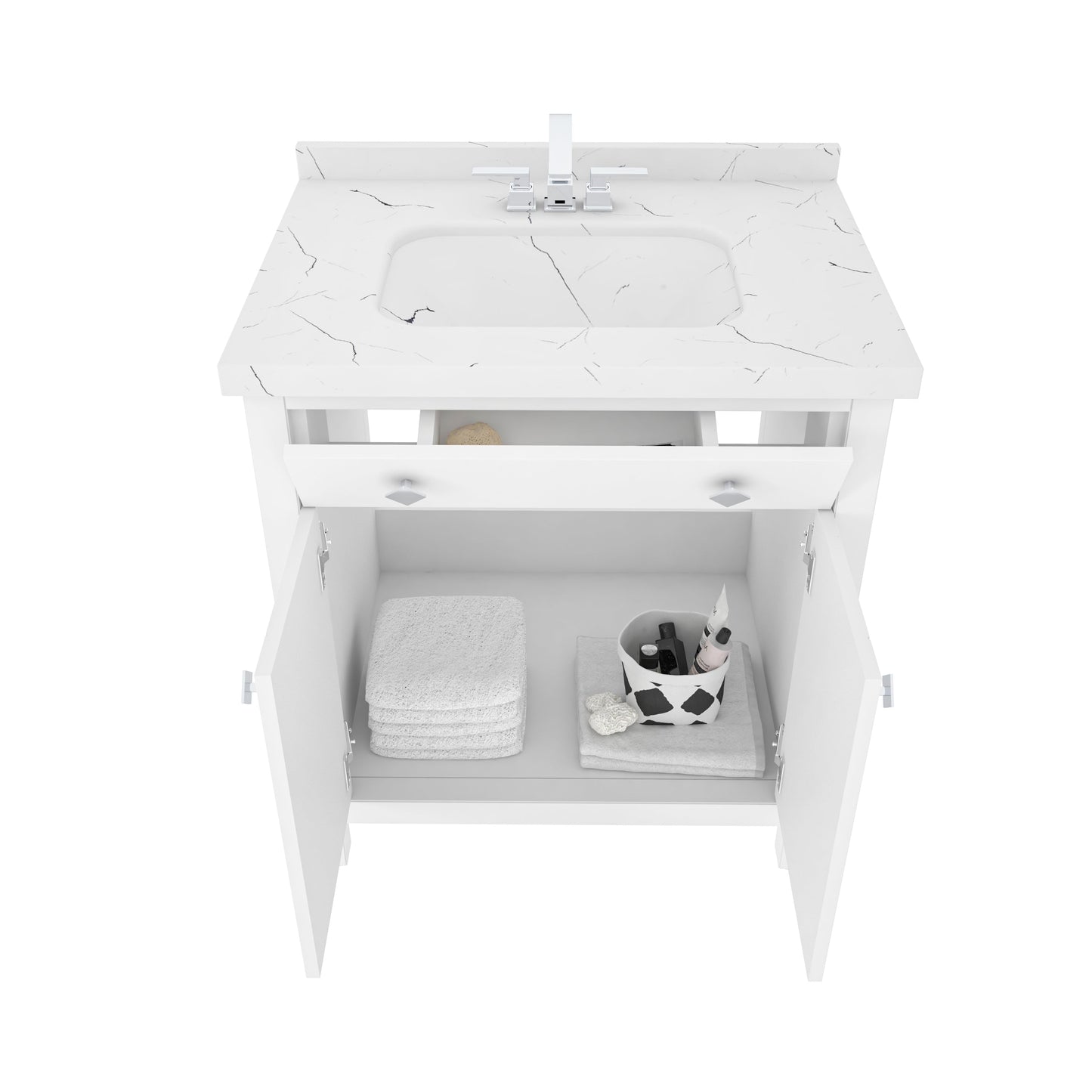 Bathroom Vanity Kardelen Bathroom Vanity-BV31WH01 White 87 X 68 X 110 by DECOROTIKA | Souqify