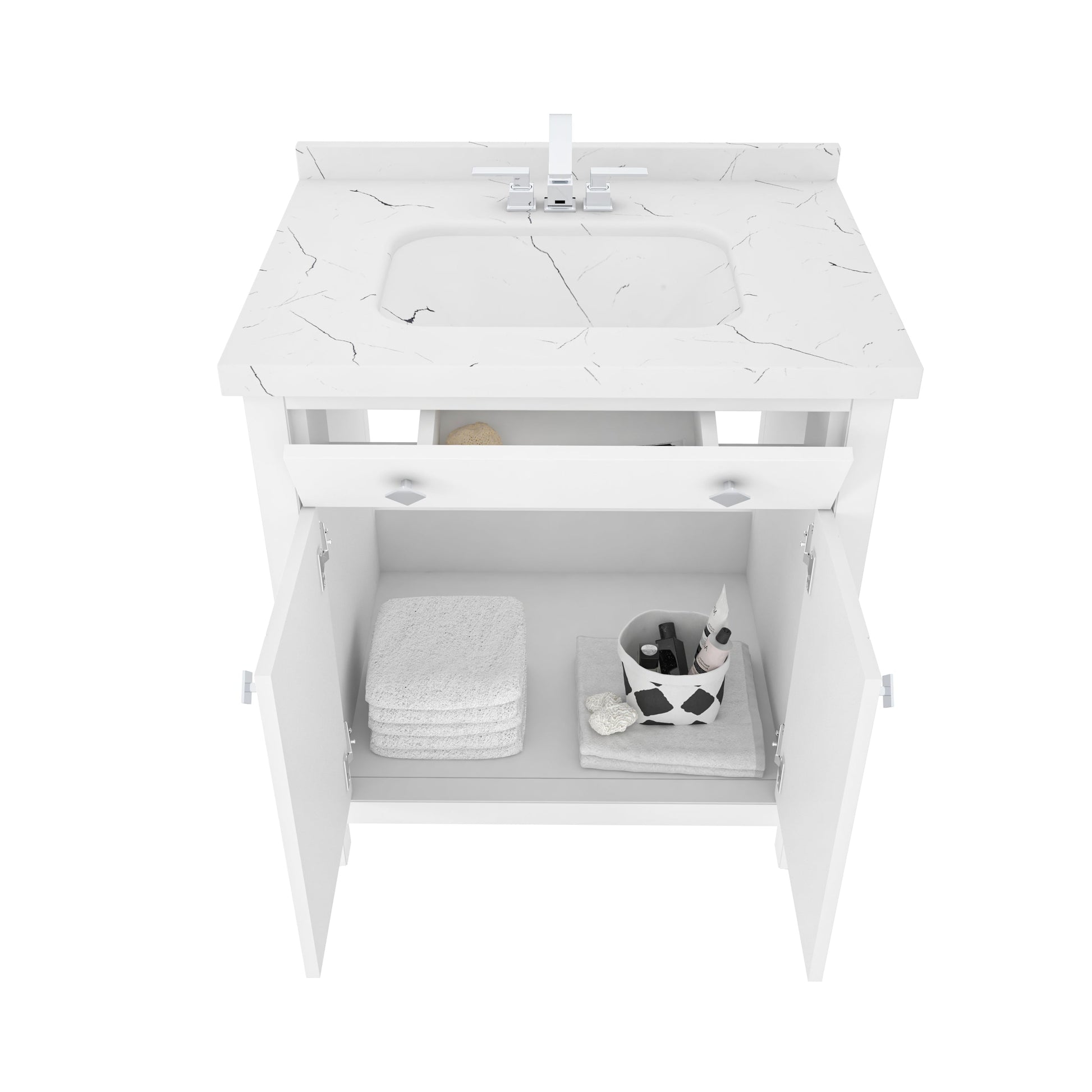 Bathroom Vanity Kardelen Bathroom Vanity-BV31WH01 White 87 X 68 X 110 by DECOROTIKA | Souqify