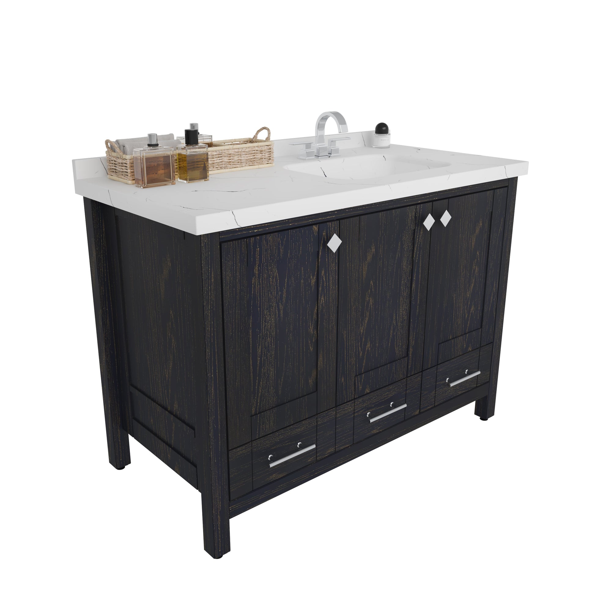 Bathroom Vanity Kardelen Bathroom Vanity-BV47DB01 Dark Blue 127 X 68 X 110 by DECOROTIKA | Souqify