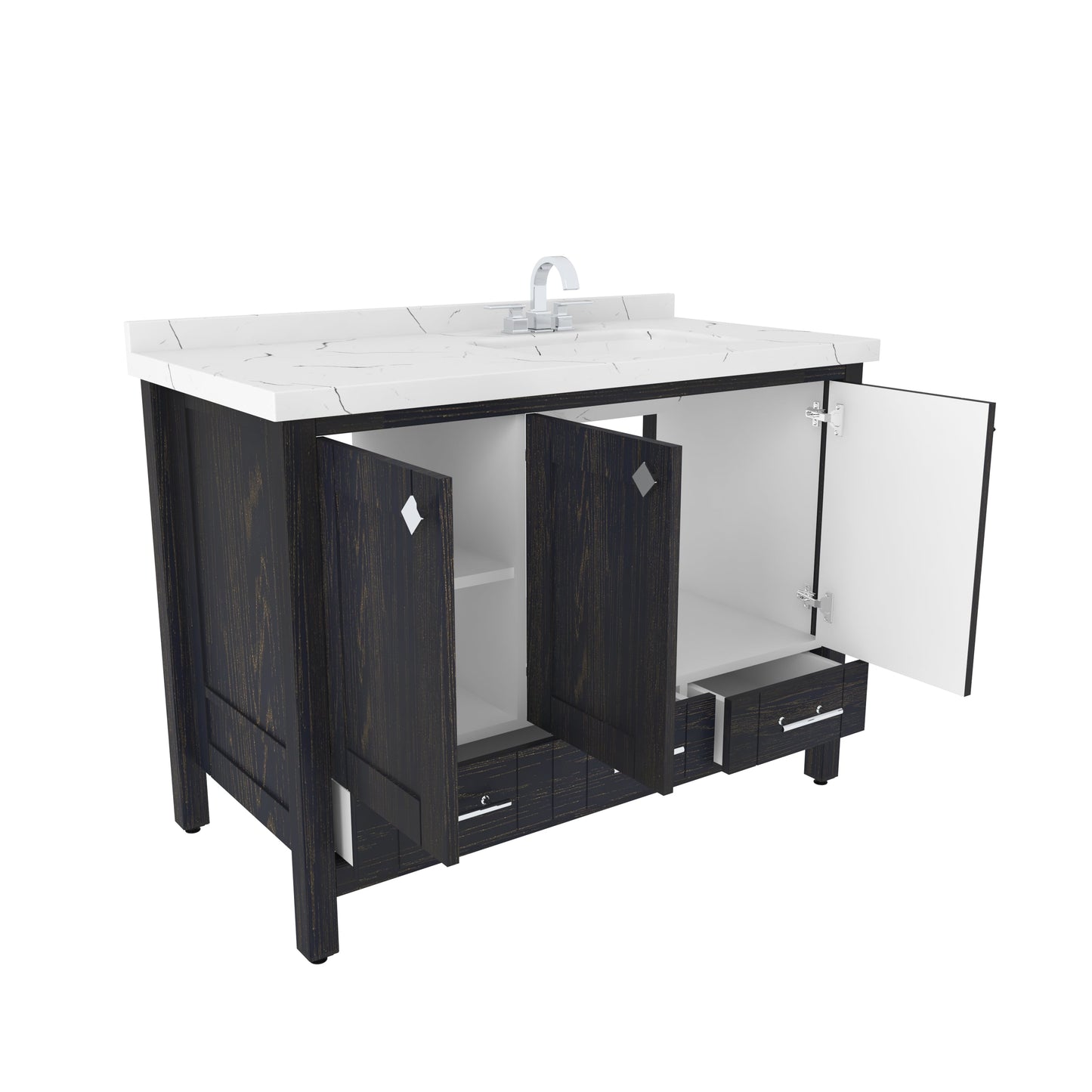 Bathroom Vanity Kardelen Bathroom Vanity-BV47DB01 Dark Blue 127 X 68 X 110 by DECOROTIKA | Souqify