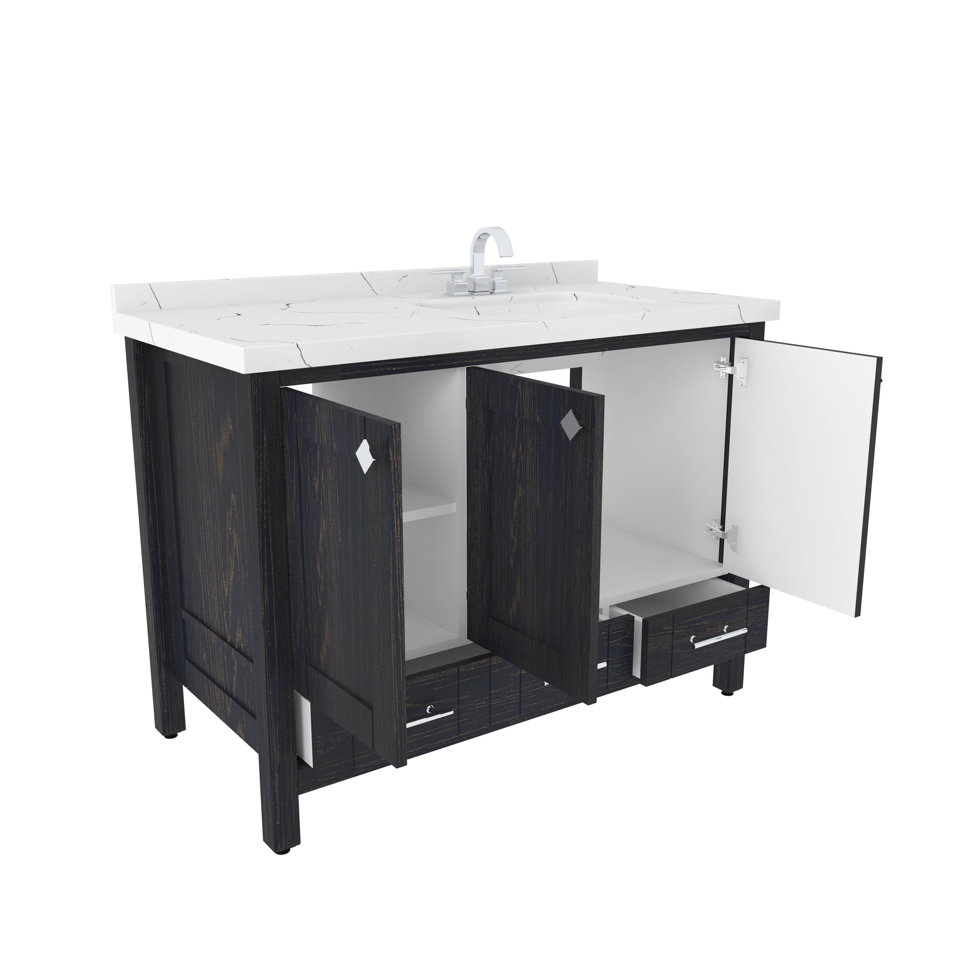 Bathroom Vanity Kardelen Bathroom Vanity-BV47DB01 Dark Blue 127 X 68 X 110 by DECOROTIKA | Souqify