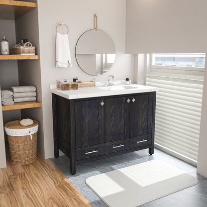 Bathroom Vanity Kardelen Bathroom Vanity-BV47DB01 Dark Blue 127 X 68 X 110 by DECOROTIKA | Souqify