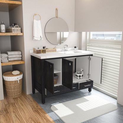 Bathroom Vanity Kardelen Bathroom Vanity-BV47DB01 Dark Blue 127 X 68 X 110 by DECOROTIKA | Souqify