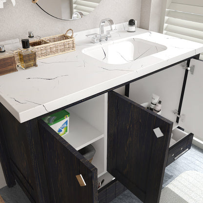 Bathroom Vanity Kardelen Bathroom Vanity-BV47DB01 Dark Blue 127 X 68 X 110 by DECOROTIKA | Souqify