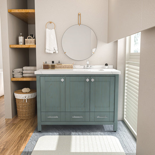 Bathroom Vanity Kardelen Bathroom Vanity-BV47SG01 Sea Green 127 X 68 X 110 by DECOROTIKA | Souqify