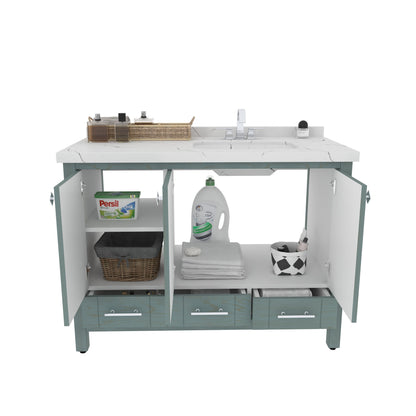 Bathroom Vanity Kardelen Bathroom Vanity-BV47SG01 Sea Green 127 X 68 X 110 by DECOROTIKA | Souqify