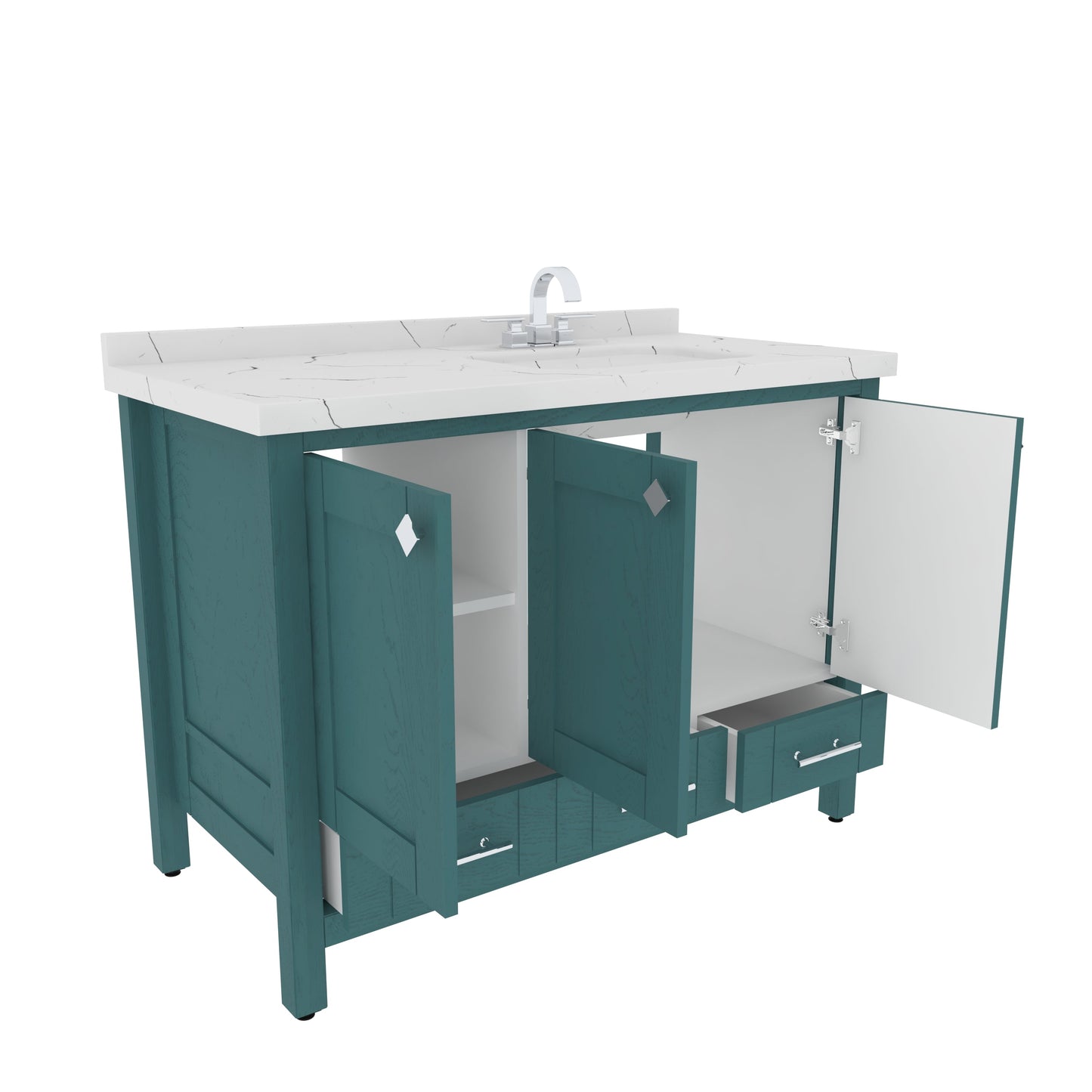 Bathroom Vanity Kardelen Bathroom Vanity-BV47TQ01 Turquoise 127 X 68 X 110 by DECOROTIKA | Souqify