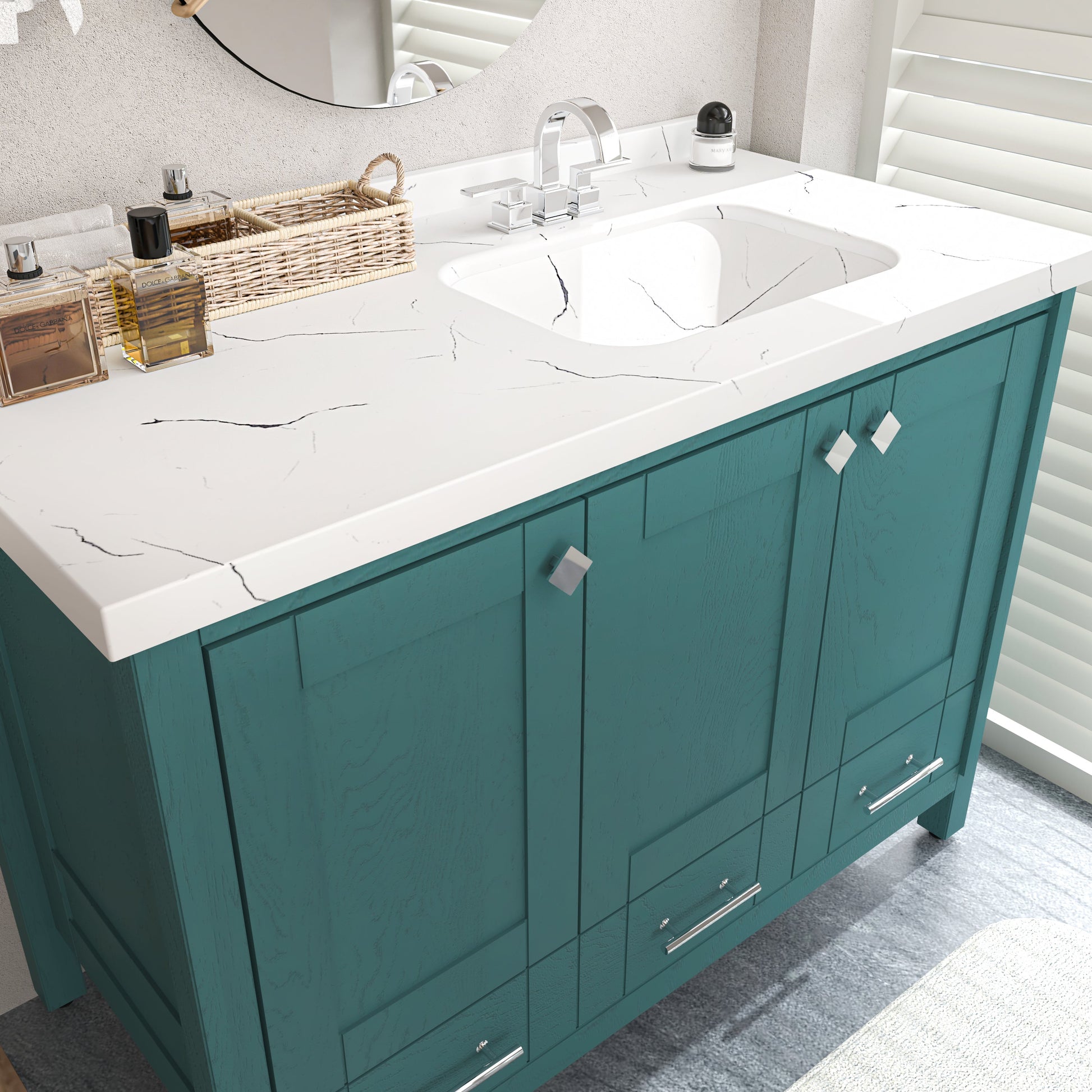 Bathroom Vanity Kardelen Bathroom Vanity-BV47TQ01 Turquoise 127 X 68 X 110 by DECOROTIKA | Souqify