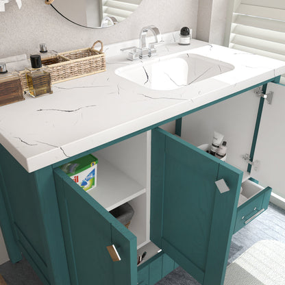 Bathroom Vanity Kardelen Bathroom Vanity-BV47TQ01 Turquoise 127 X 68 X 110 by DECOROTIKA | Souqify