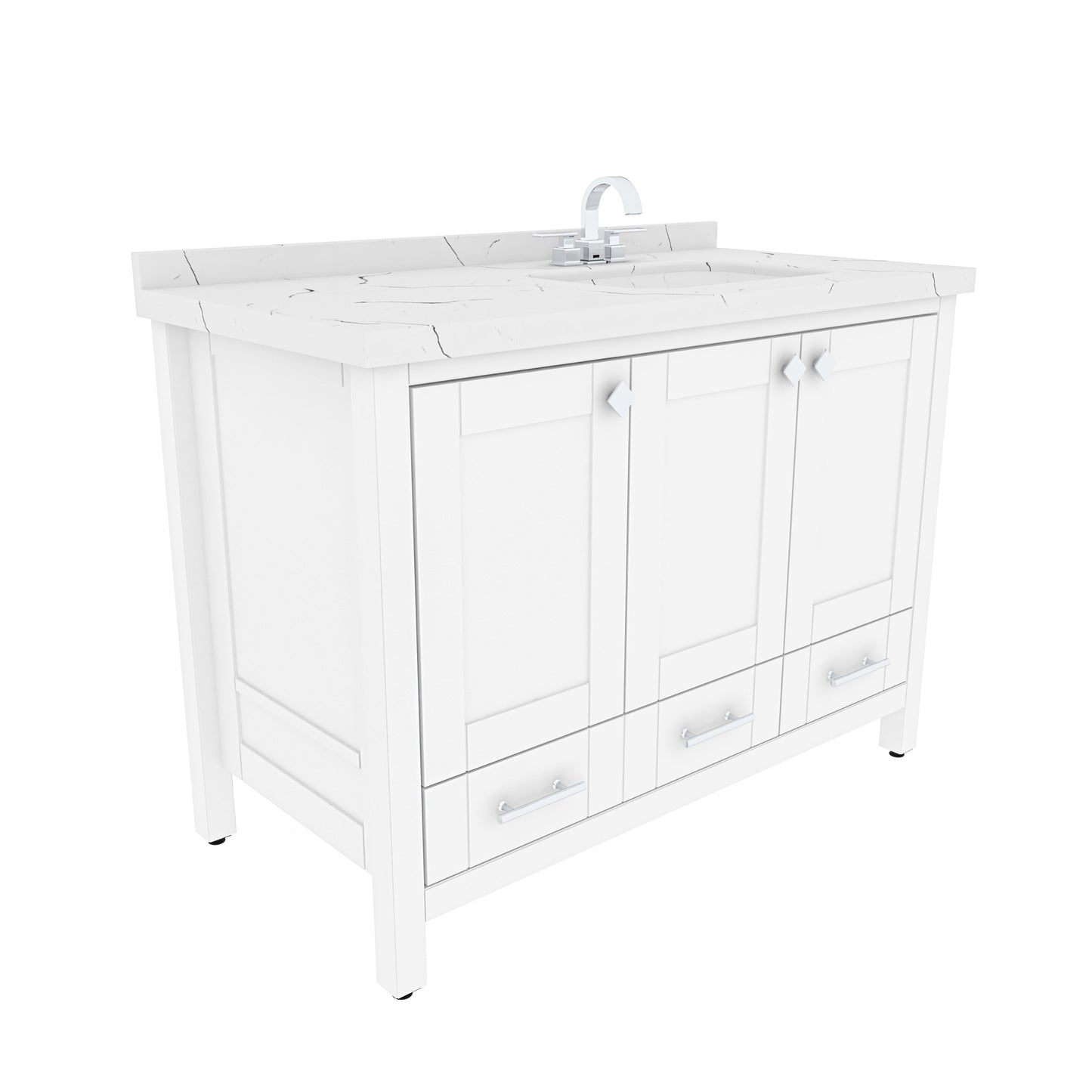 Bathroom Vanity Kardelen Bathroom Vanity-BV47WH01 White 127 X 68 X 110 by DECOROTIKA | Souqify