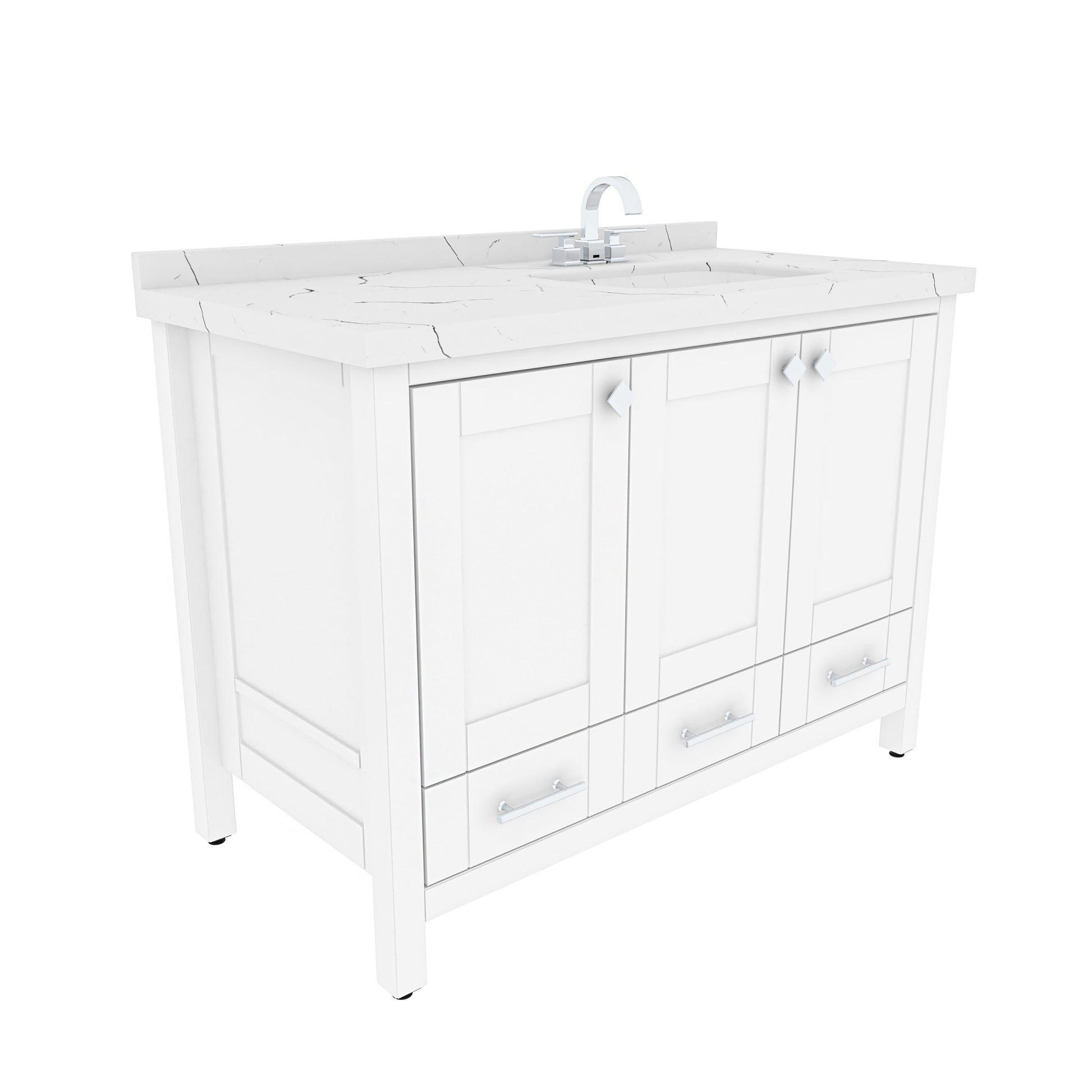Bathroom Vanity Kardelen Bathroom Vanity-BV47WH01 White 127 X 68 X 110 by DECOROTIKA | Souqify