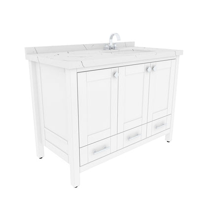 Bathroom Vanity Kardelen Bathroom Vanity-BV47WH01 White 127 X 68 X 110 by DECOROTIKA | Souqify