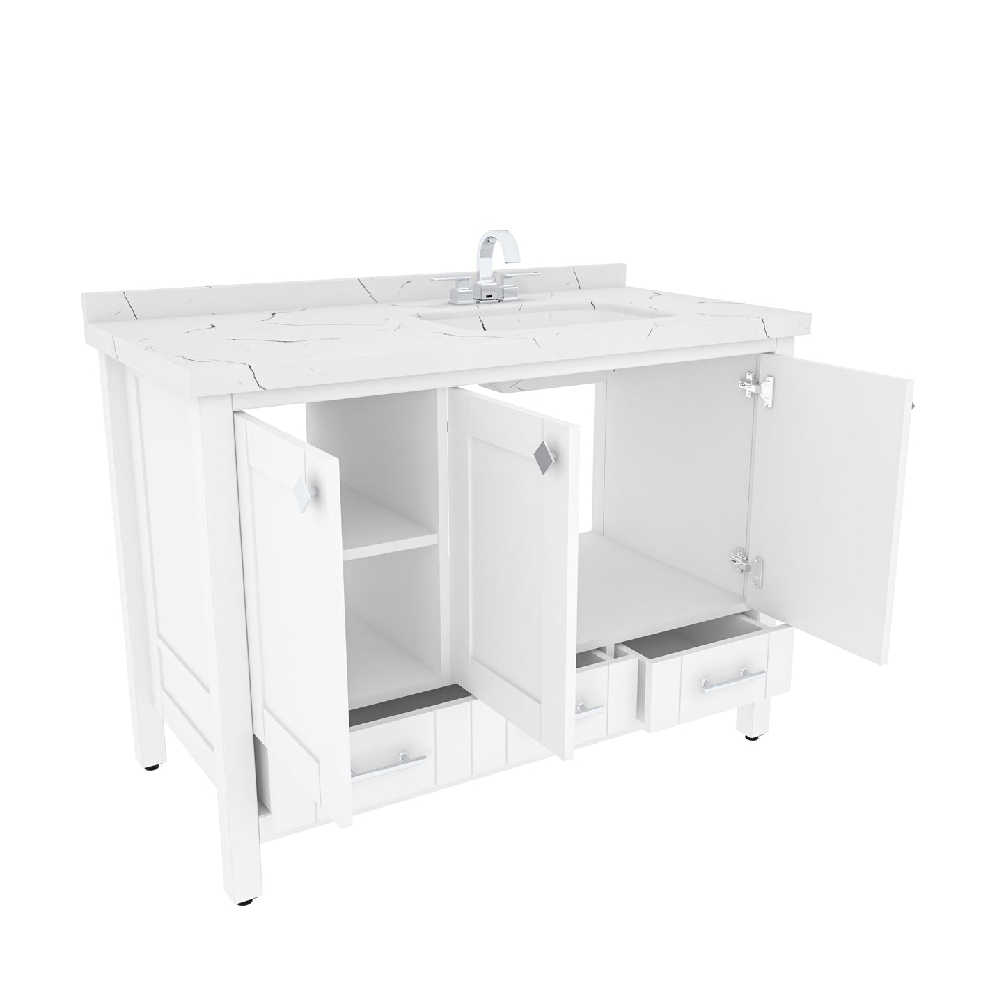 Bathroom Vanity Kardelen Bathroom Vanity-BV47WH01 White 127 X 68 X 110 by DECOROTIKA | Souqify