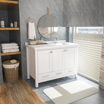 Bathroom Vanity Kardelen Bathroom Vanity-BV47WH01 White 127 X 68 X 110 by DECOROTIKA | Souqify