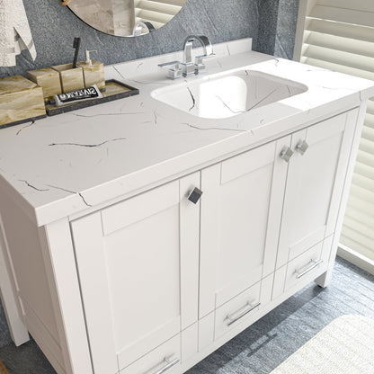 Bathroom Vanity Kardelen Bathroom Vanity-BV47WH01 White 127 X 68 X 110 by DECOROTIKA | Souqify
