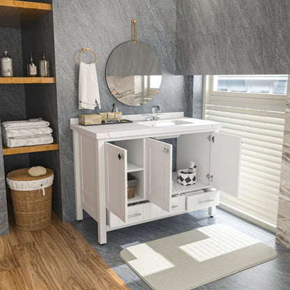 Bathroom Vanity Kardelen Bathroom Vanity-BV47WH01 White 127 X 68 X 110 by DECOROTIKA | Souqify