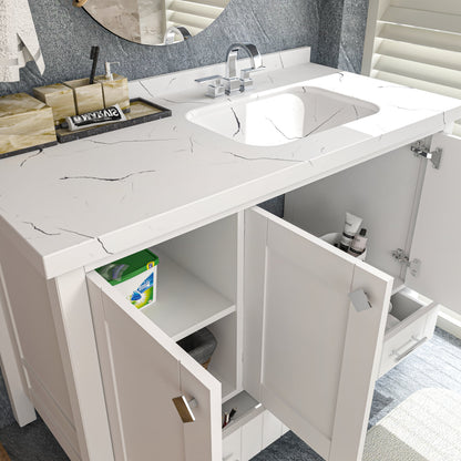 Bathroom Vanity Kardelen Bathroom Vanity-BV47WH01 White 127 X 68 X 110 by DECOROTIKA | Souqify