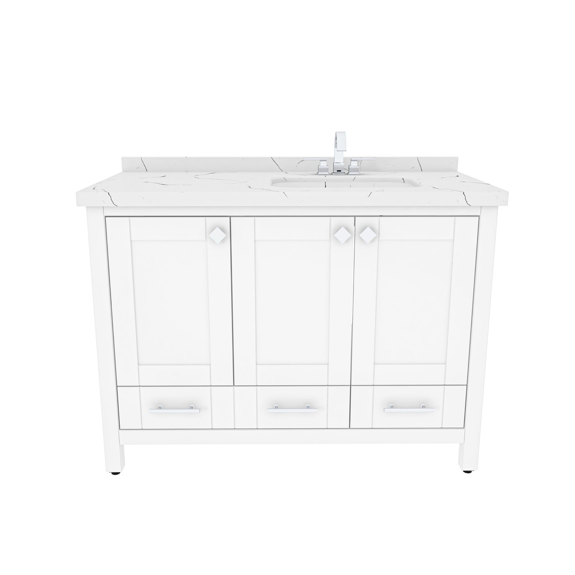 Bathroom Vanity Kardelen Bathroom Vanity-BV47WH01 White 127 X 68 X 110 by DECOROTIKA | Souqify
