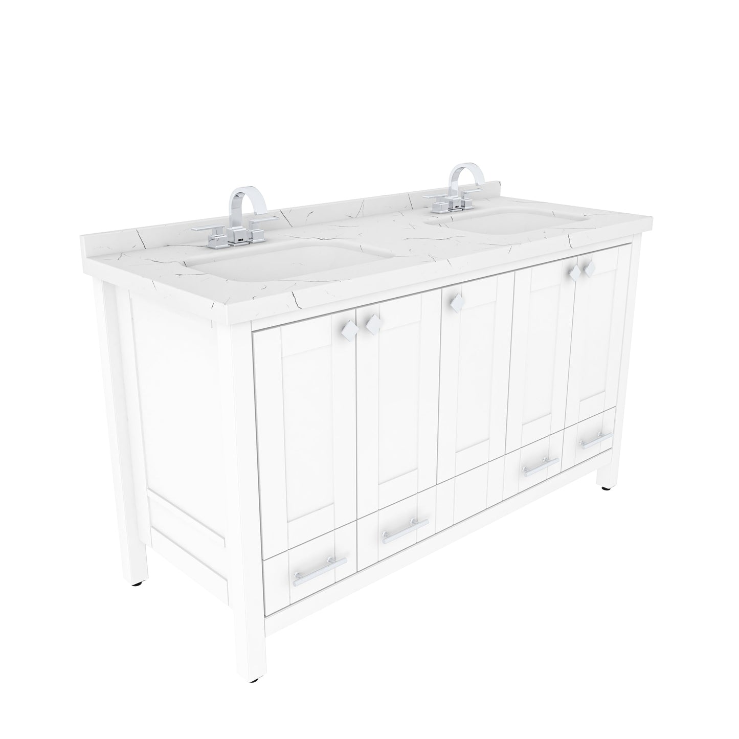 Bathroom Vanity Kardelen Bathroom Vanity-BV59WH01 White 157 X 68 X 110 by DECOROTIKA | Souqify