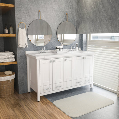 Bathroom Vanity Kardelen Bathroom Vanity-BV59WH01 White 157 X 68 X 110 by DECOROTIKA | Souqify