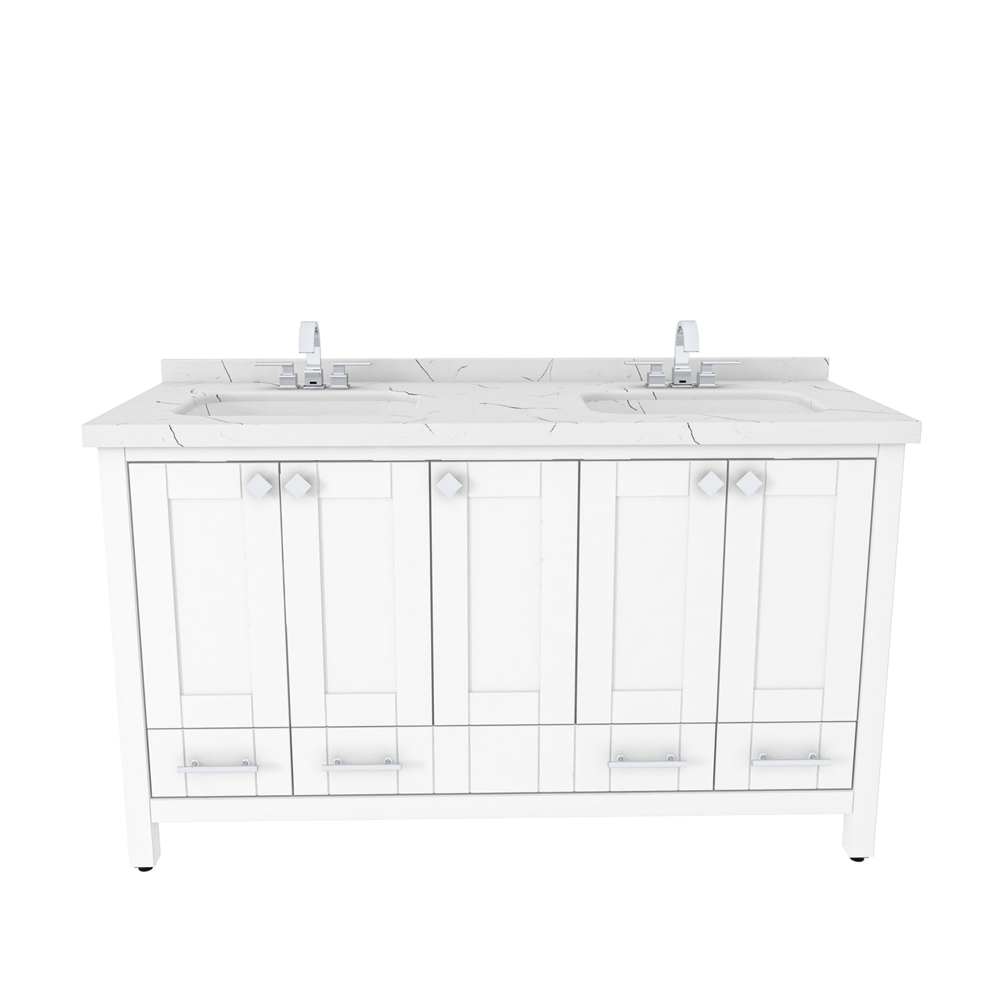 Bathroom Vanity Kardelen Bathroom Vanity-BV59WH01 White 157 X 68 X 110 by DECOROTIKA | Souqify