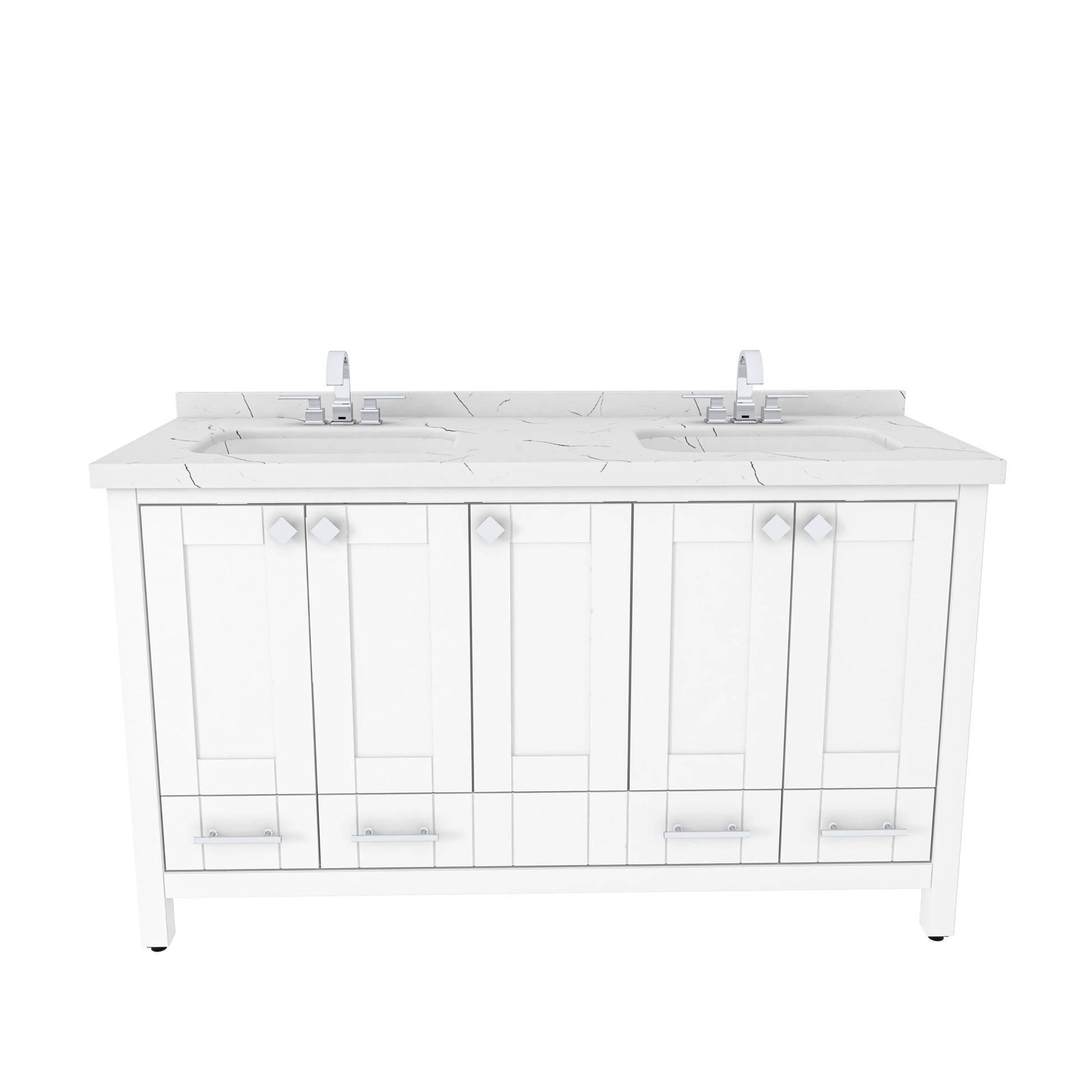 Bathroom Vanity Kardelen Bathroom Vanity-BV59WH01 White 157 X 68 X 110 by DECOROTIKA | Souqify