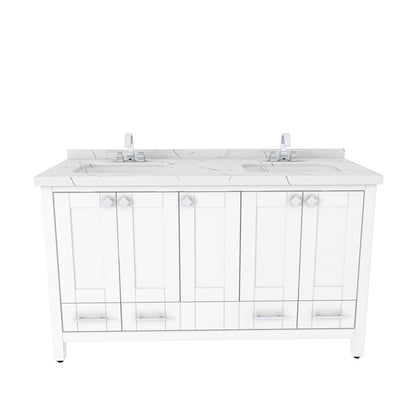 Bathroom Vanity Kardelen Bathroom Vanity-BV59WH01 White 157 X 68 X 110 by DECOROTIKA | Souqify
