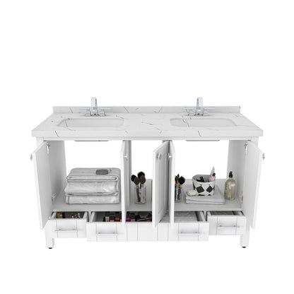 Bathroom Vanity Kardelen Bathroom Vanity-BV59WH01 White 157 X 68 X 110 by DECOROTIKA | Souqify
