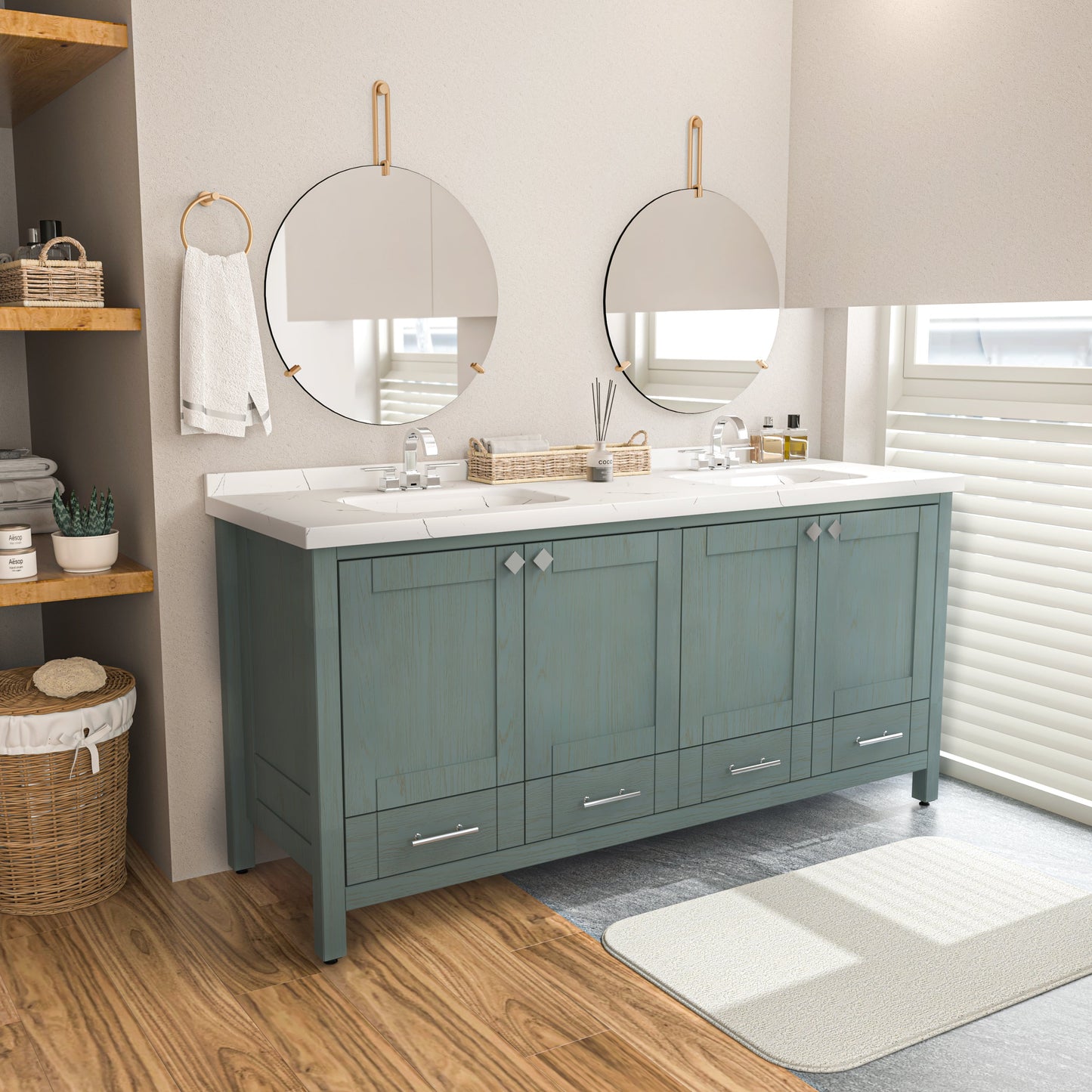 Bathroom Vanity Kardelen Bathroom Vanity-BV71SG01 Sea Green 187 X 68 X 110 by DECOROTIKA | Souqify