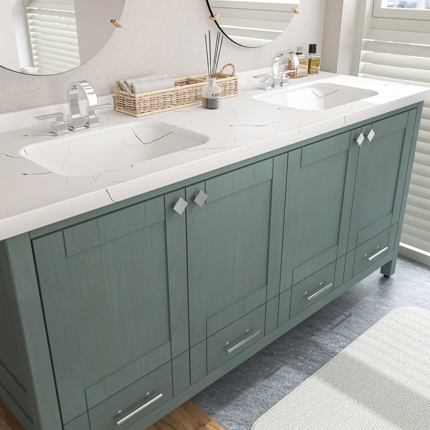 Bathroom Vanity Kardelen Bathroom Vanity-BV71SG01 Sea Green 187 X 68 X 110 by DECOROTIKA | Souqify