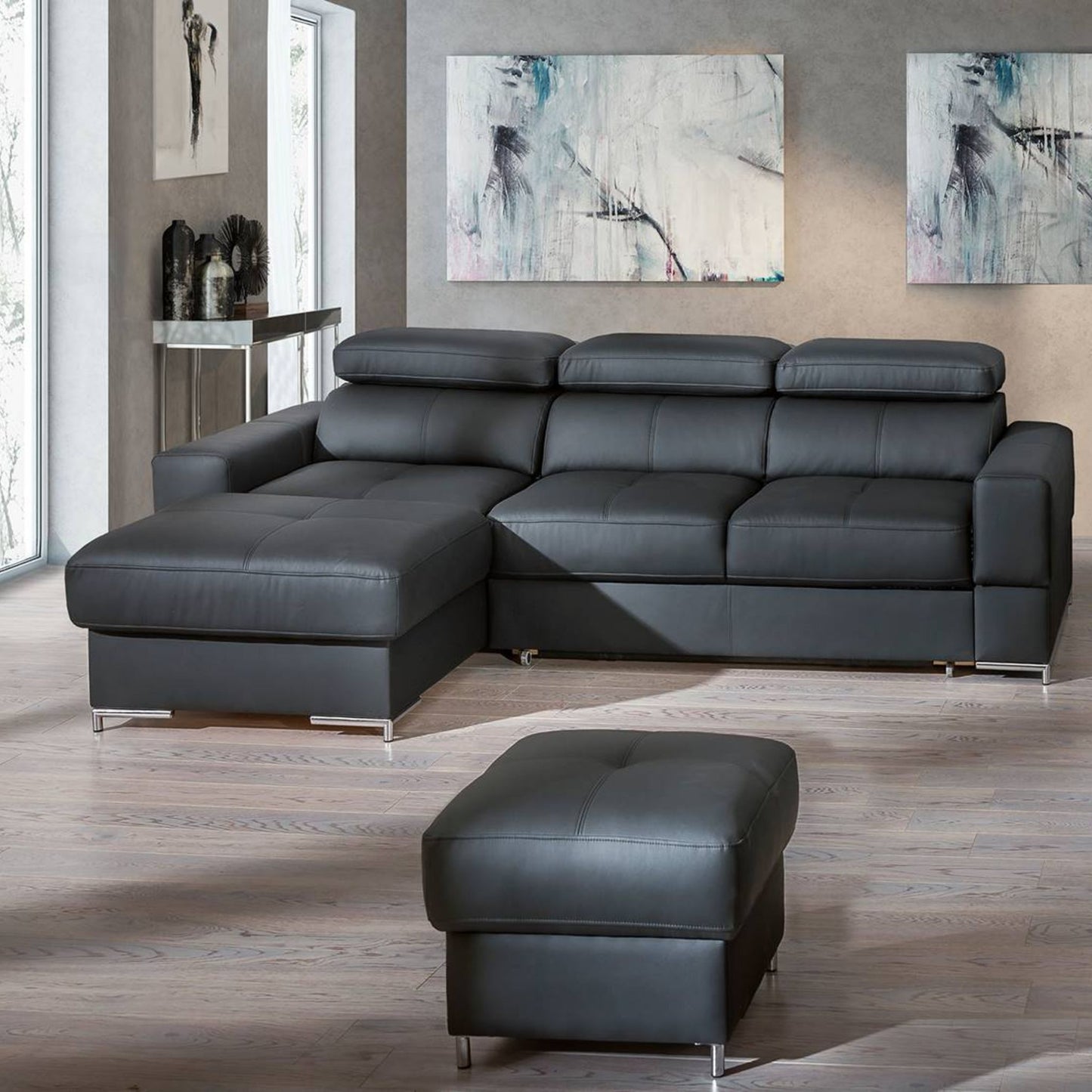 BELGRAD Modern Corner Sofa Bed | 3020mm X 1840mm | Plenty leathers & fabrics to choose! by EWOODS | Souqify