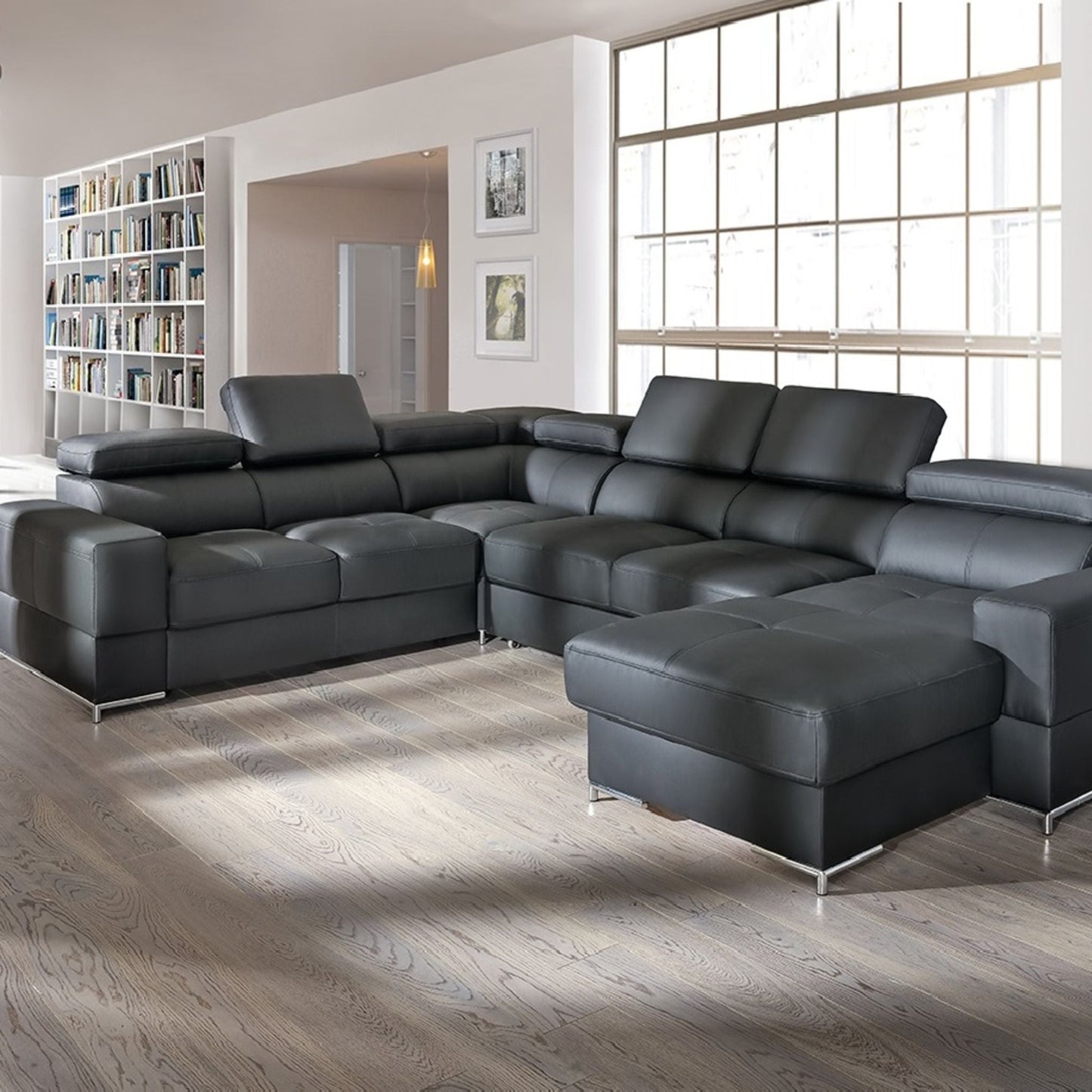 BELGRAD U-Shape Modern Corner Sofa Bed | 3860mm X 2130mm | Many upholstery materials! by EWOODS | Souqify