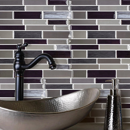 Black and Gray Small Strips Vinyl Tile T80178 by Vivid Tiles | Souqify