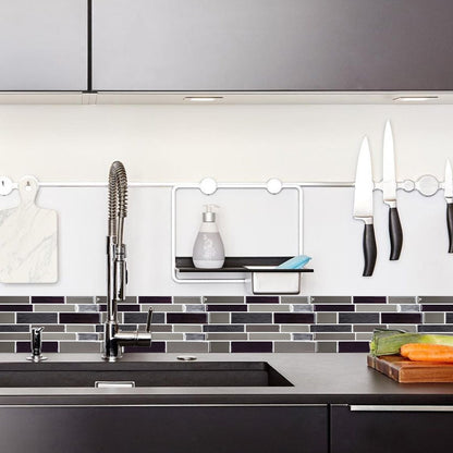 Black and Gray Small Strips Vinyl Tile T80178 by Vivid Tiles | Souqify