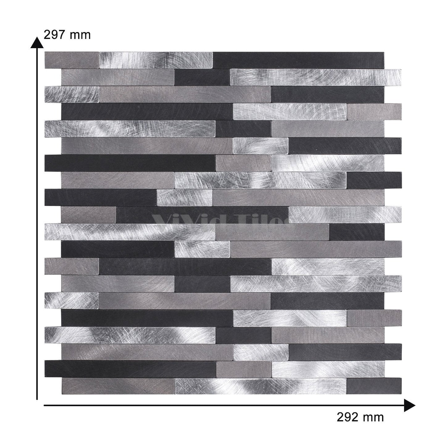 Black and Silver Stainless Steel Tile WJ-24 by Vivid Tiles | Souqify