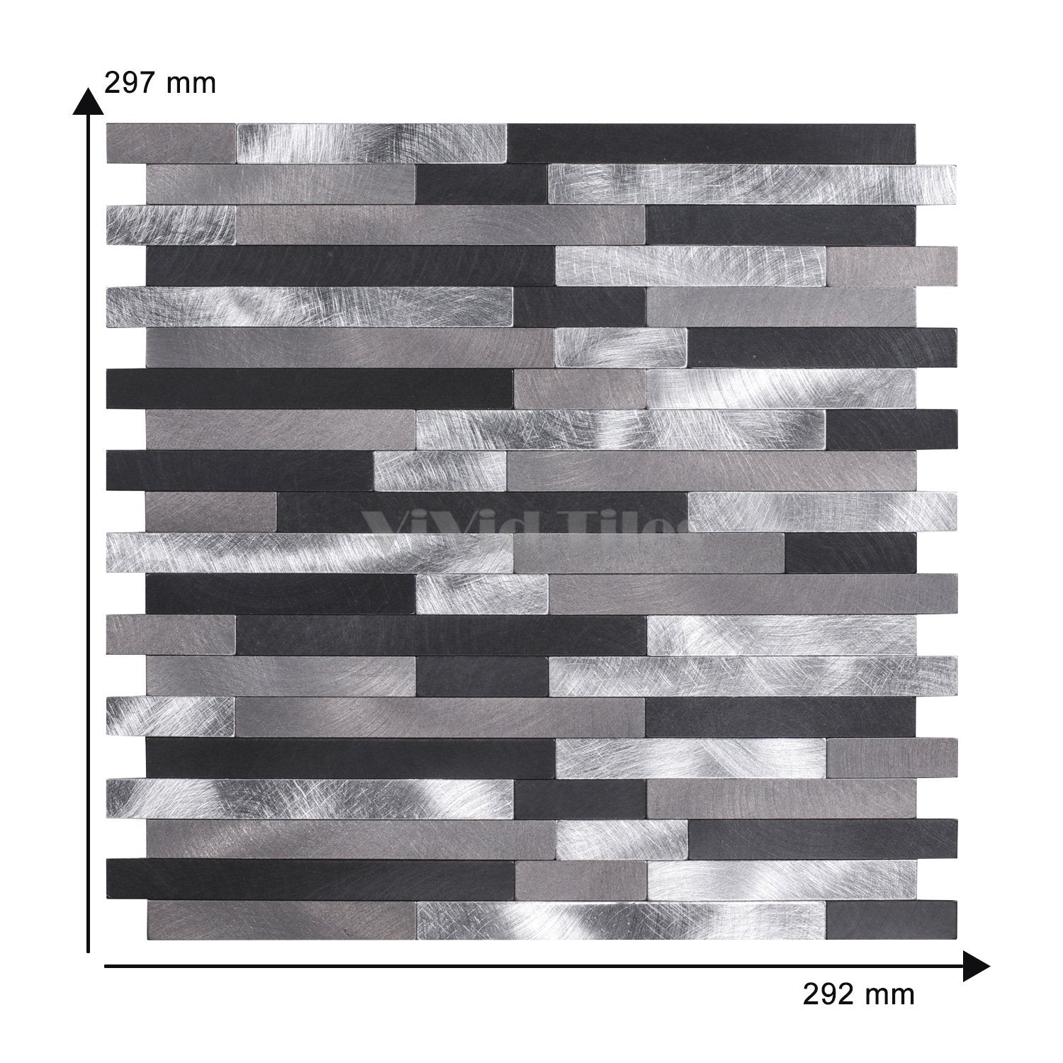 Black and Silver Stainless Steel Tile WJ-24 by Vivid Tiles | Souqify