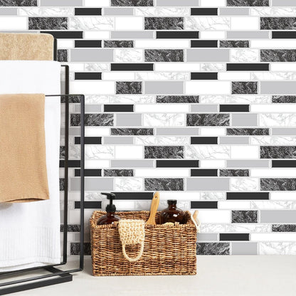 Black and White Gray Stone Strip Vinyl Tile T80124 by Vivid Tiles | Souqify