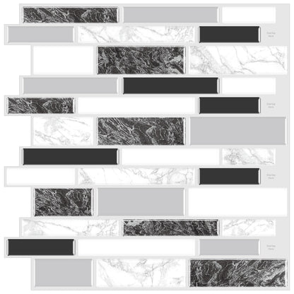 Black and White Gray Stone Strip Vinyl Tile T80124 by Vivid Tiles | Souqify