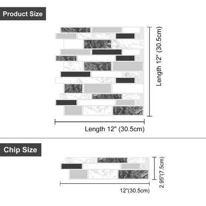 Black and White Gray Stone Strip Vinyl Tile T80124 by Vivid Tiles | Souqify