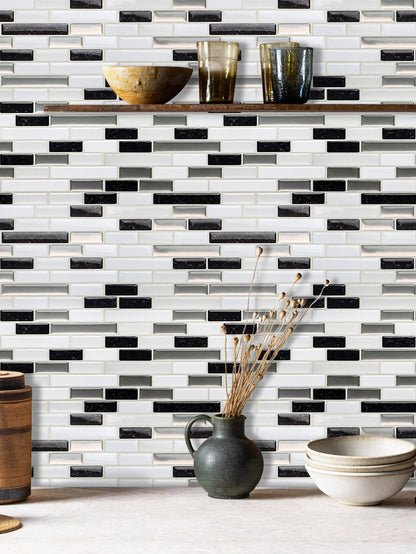 Black Strip Vinyl Wall Tile T80702 by Vivid Tiles | Souqify