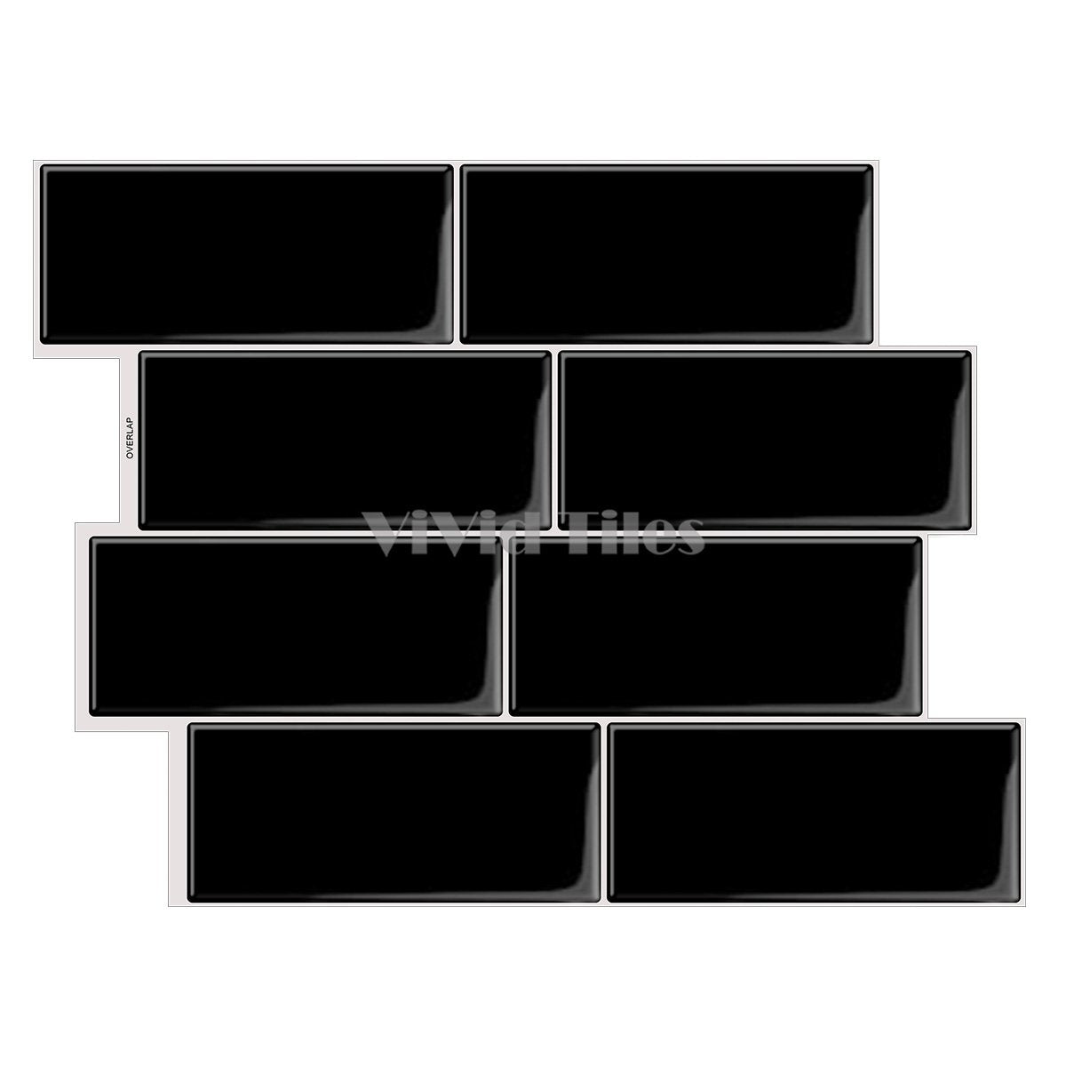 Black Subway Vinyl Tiles T80719L by Vivid Tiles | Souqify