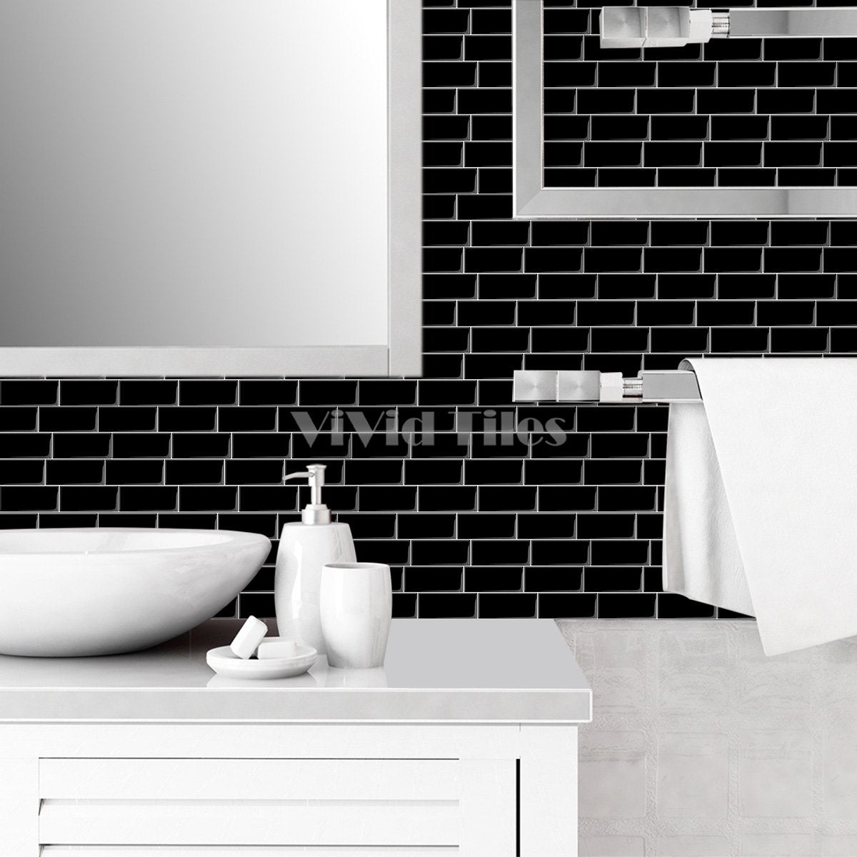 Black Subway Vinyl Tiles T80719L by Vivid Tiles | Souqify